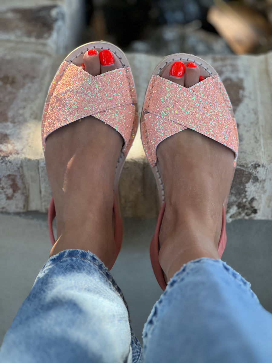 Peachy Glitter Peeptoe