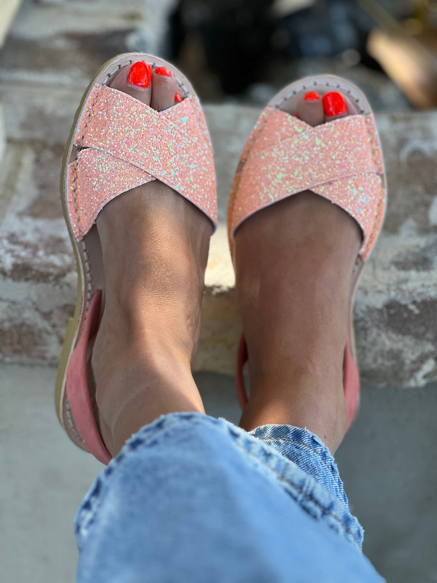 Peachy Glitter Peeptoe