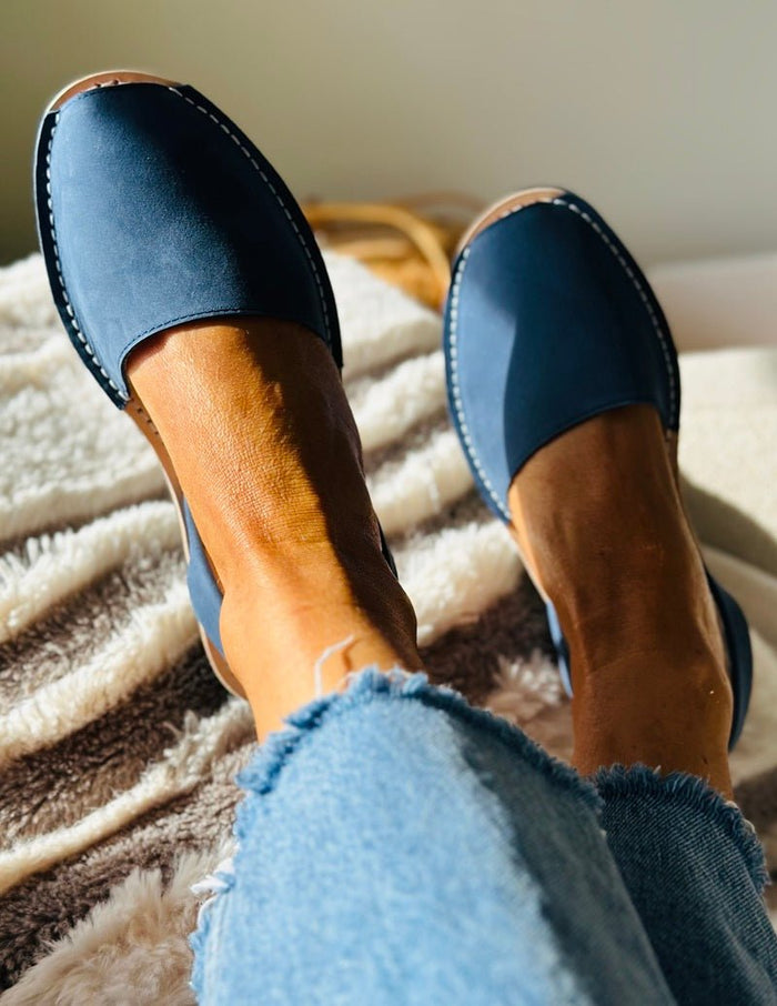 Navy nubuck sandals