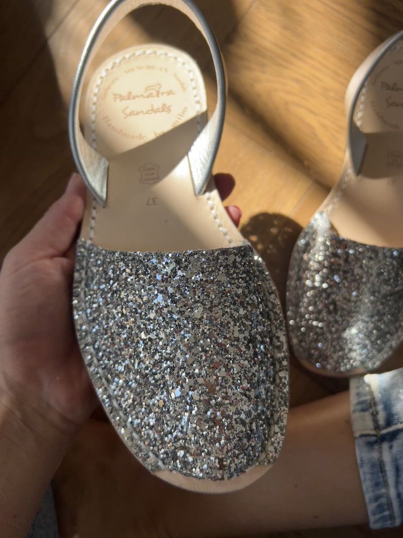 Silver Glitter Avarca