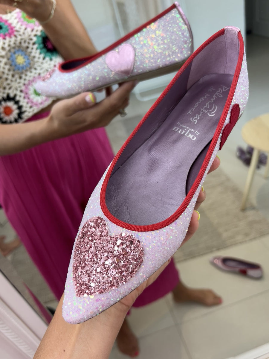 Glitter Heart Ballet Flat
