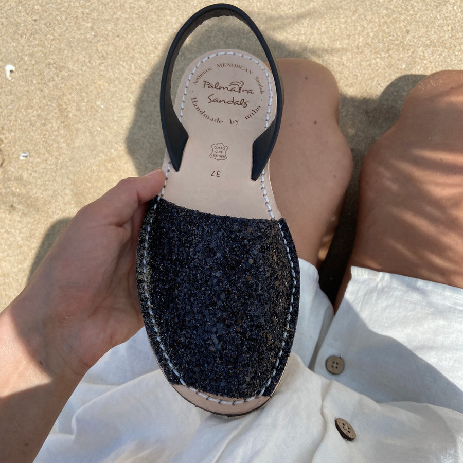 Black Glitter Avarca