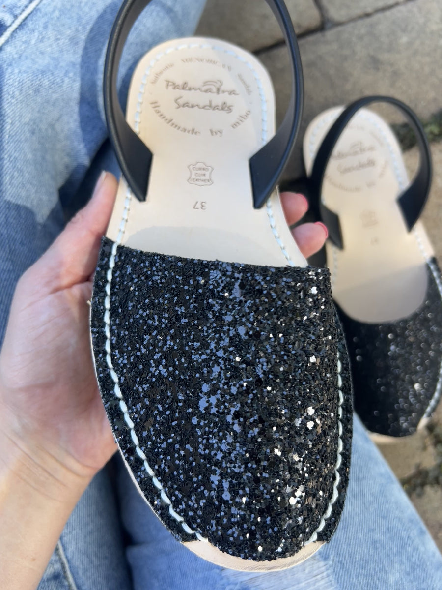 Black Glitter Avarca