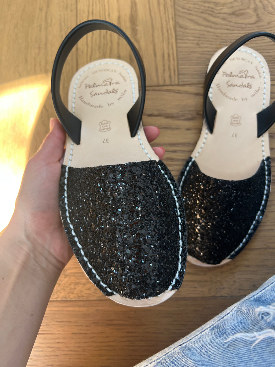 Black Glitter Avarca