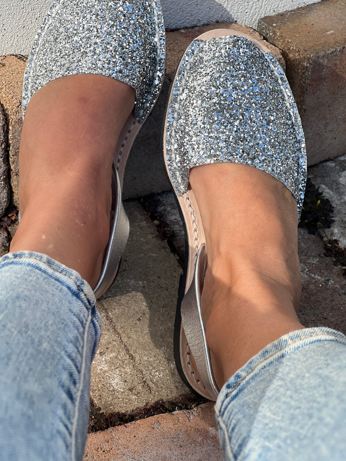 Silver Glitter Avarca