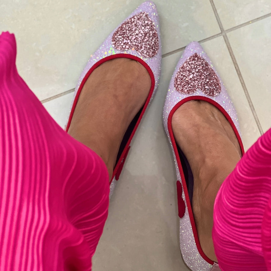 Glitter Heart Ballet Flat