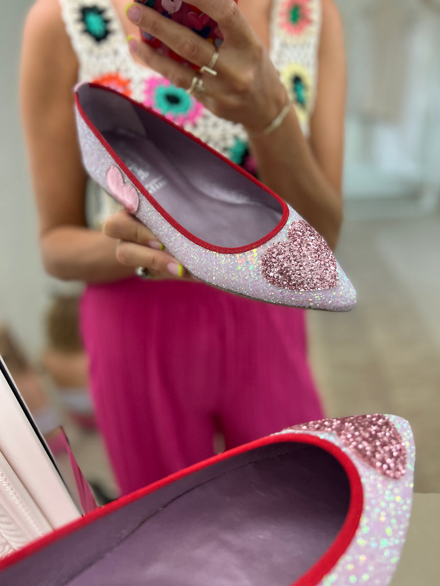 Glitter Heart Ballet Flat