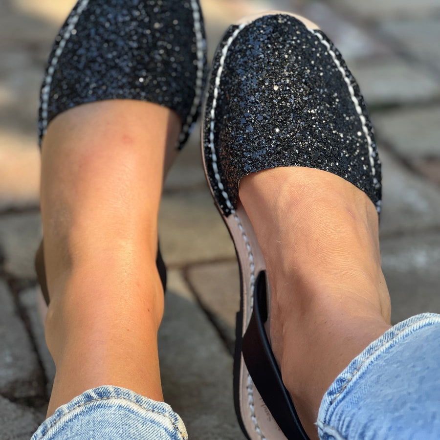Black Glitter Avarca