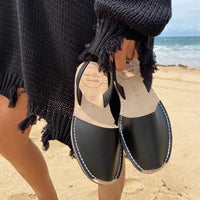 Black Leather Avarca