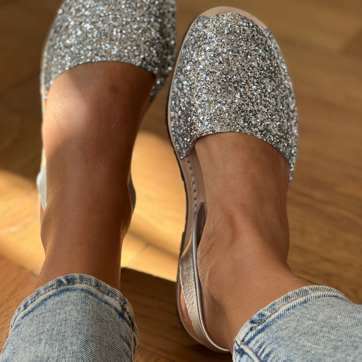 Silver Glitter Avarca