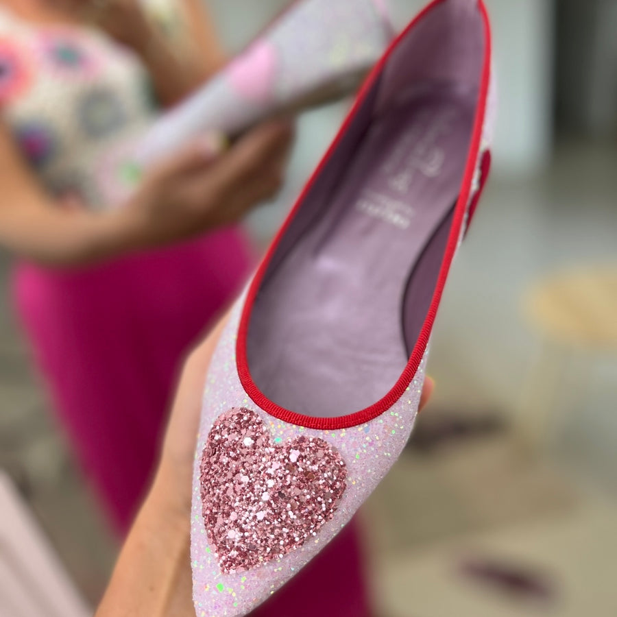 Glitter Heart Ballet Flat