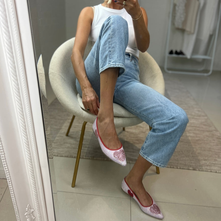 Glitter Heart Ballet Flat