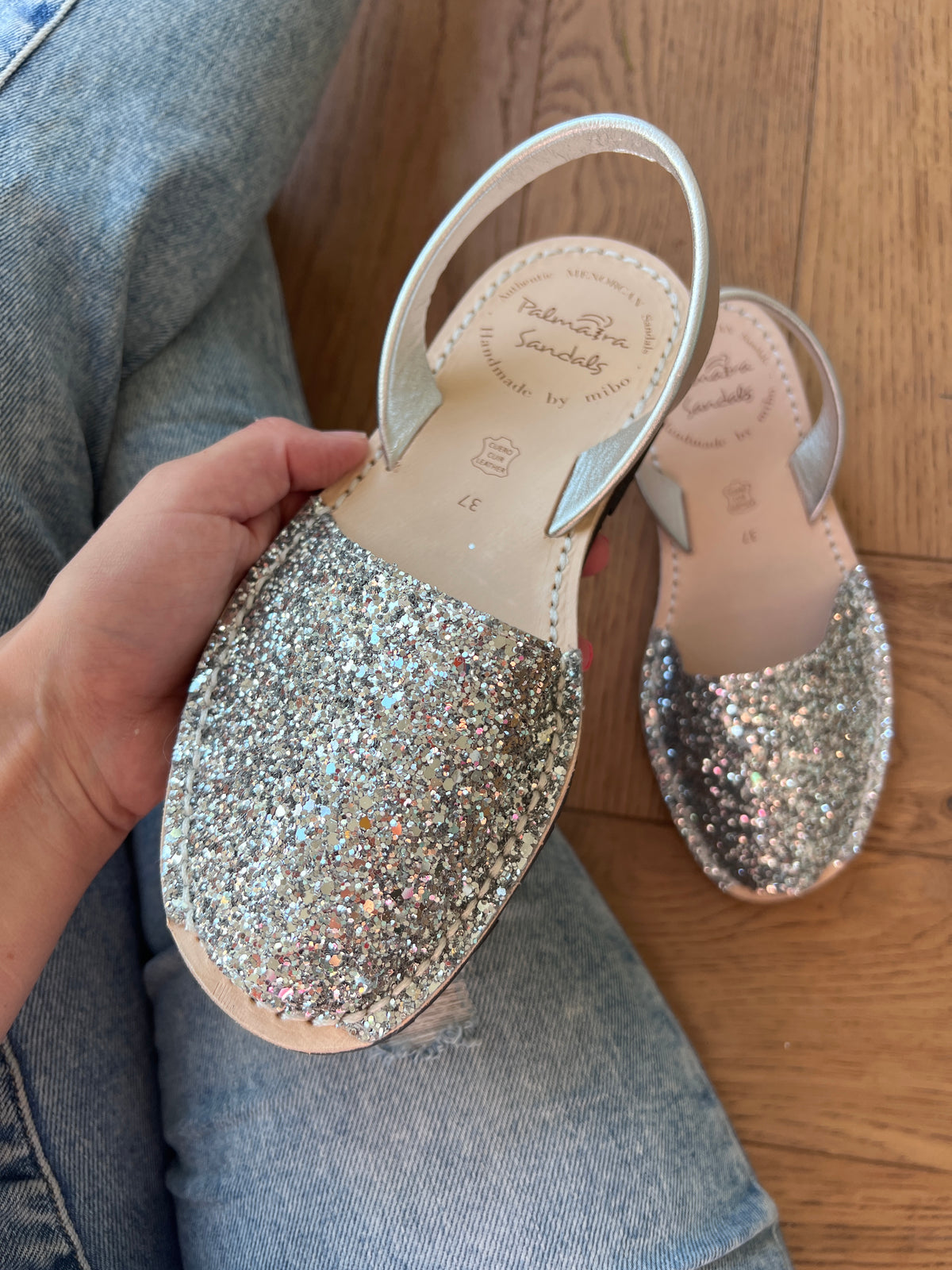 Silver Glitter Avarca